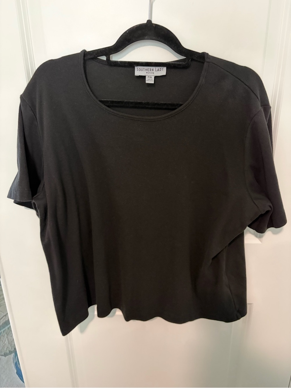 Southern Lady Black Relaxed Short Sleeve Tee